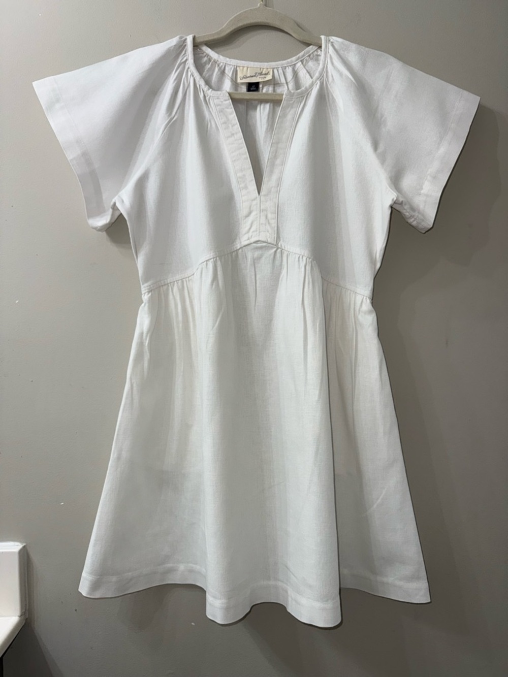 Universal Thread White Linen Dress XS Small Coastal Boho Mini